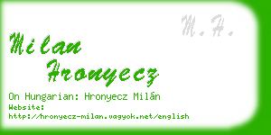 milan hronyecz business card