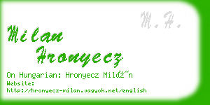 milan hronyecz business card